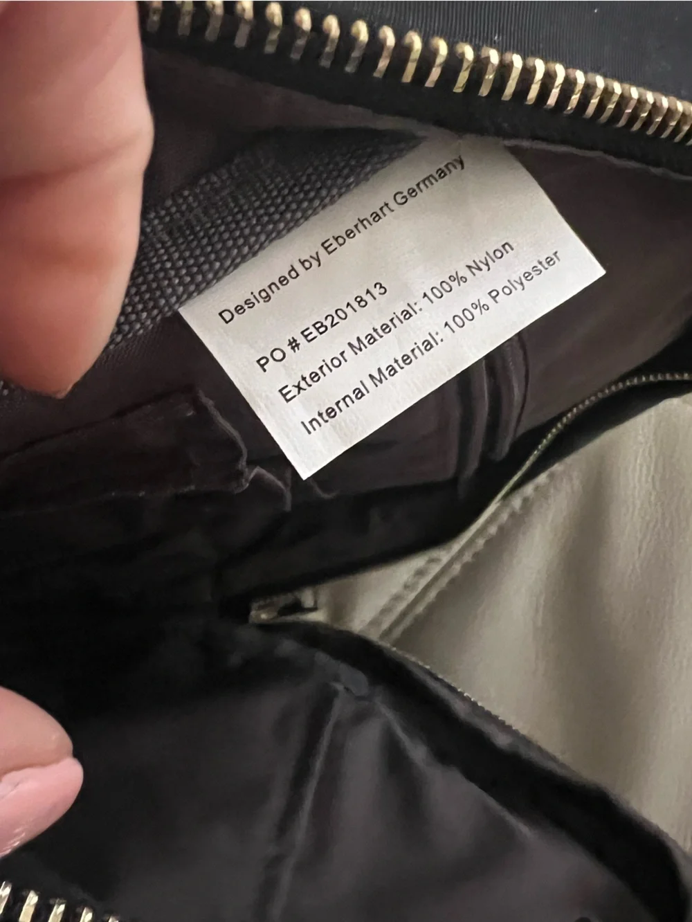 NWT Eberhart designed Germany Black Women's Backpack Sleek Everyday Bag